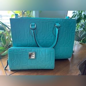 Used Dooney and Bourke Retro Embossed Janine Satchel & Wallet Mint